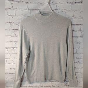 Abercrombie & Fitch Mens Mock Neck Mens Pima Cotton Sweater Grey XL